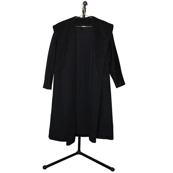 Full Length Black Wool Coat - Picture 3 of 4